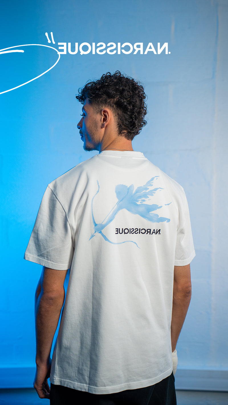 Painted Angel Blue Tee White