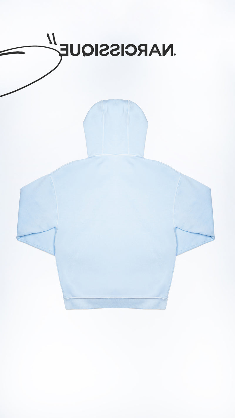 "Shoot your shot" Faded Blue Puff Hoodie