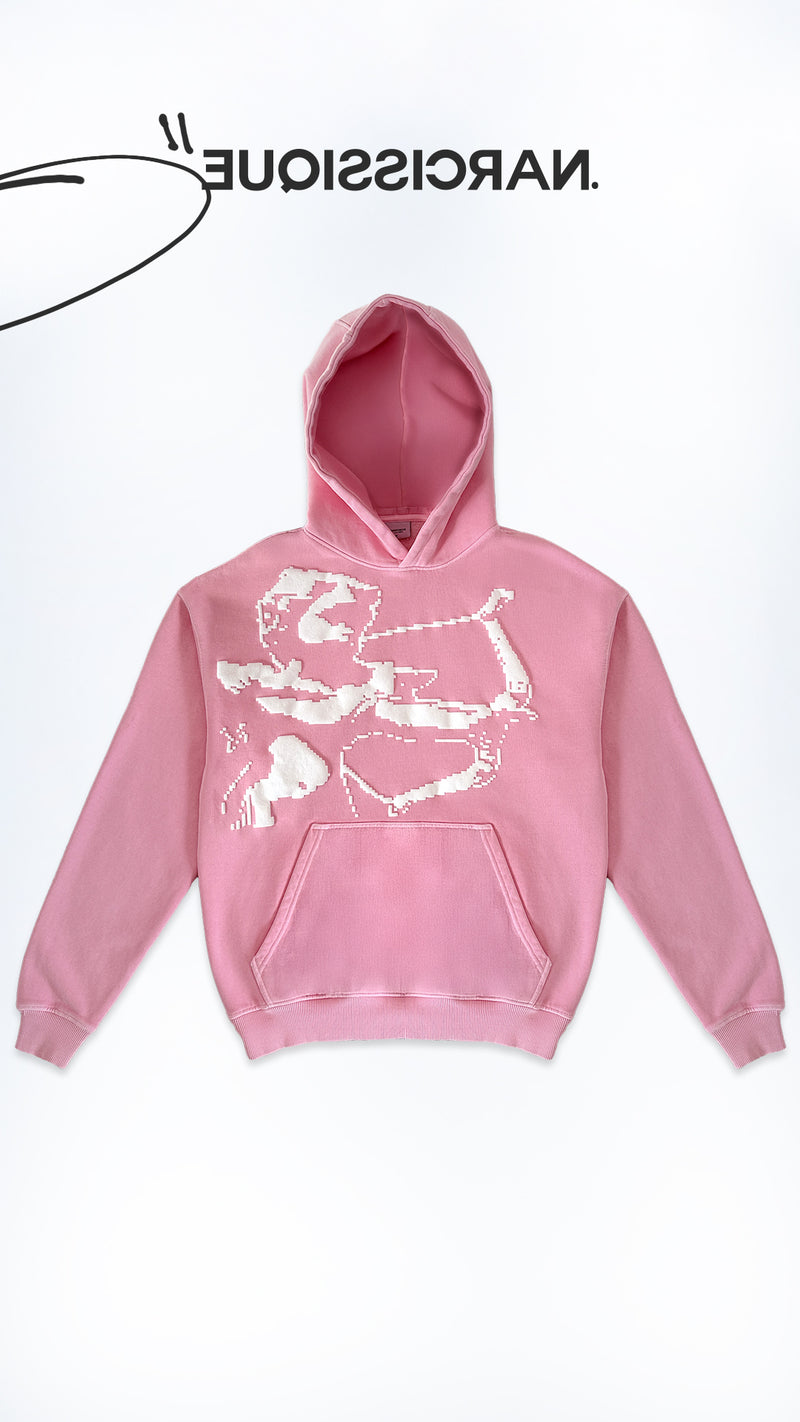 "Shoot your shot" Fade Out Pink Puff Hoodie