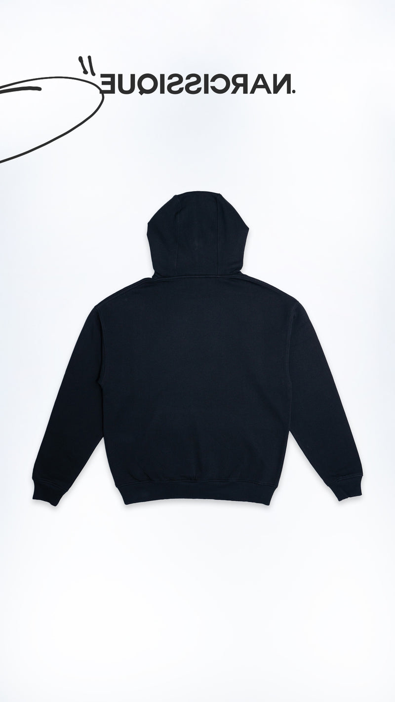 Narcisista White Hoodie, Black