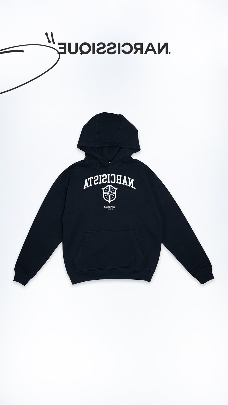 Narcisista White Hoodie, Black