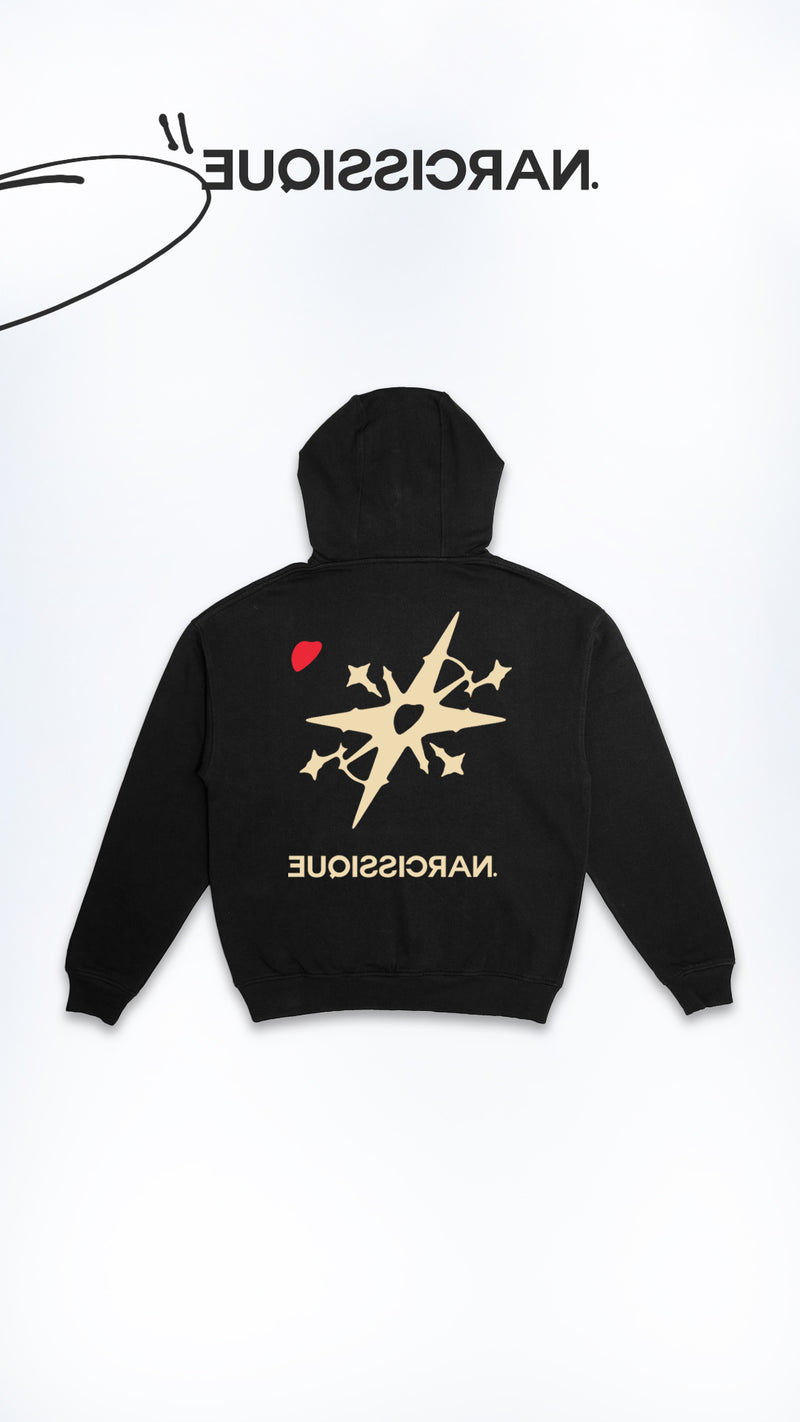 Follow Your Heart Beige Hoodie, Black