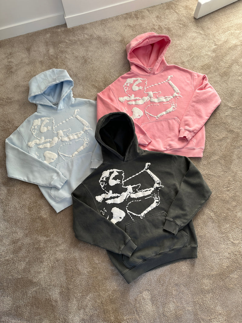 "Shoot your shot" Fade Out Pink Puff Hoodie