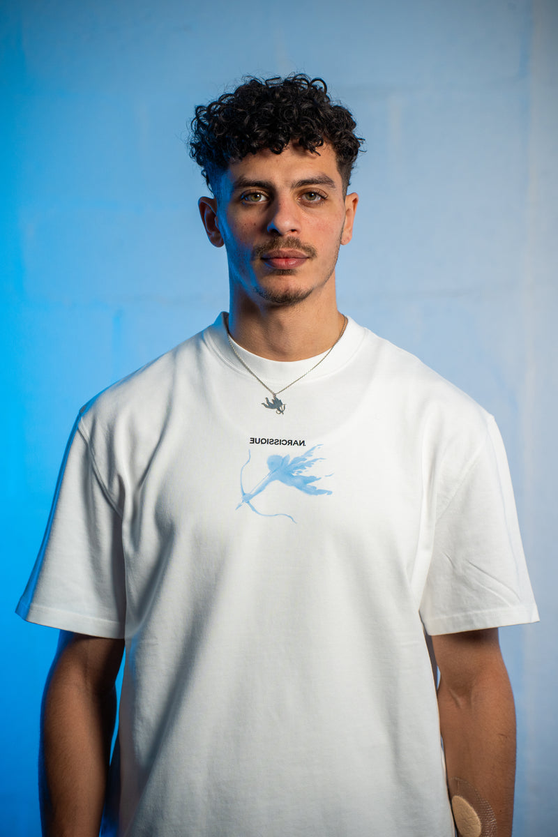 Painted Angel Blue Tee White