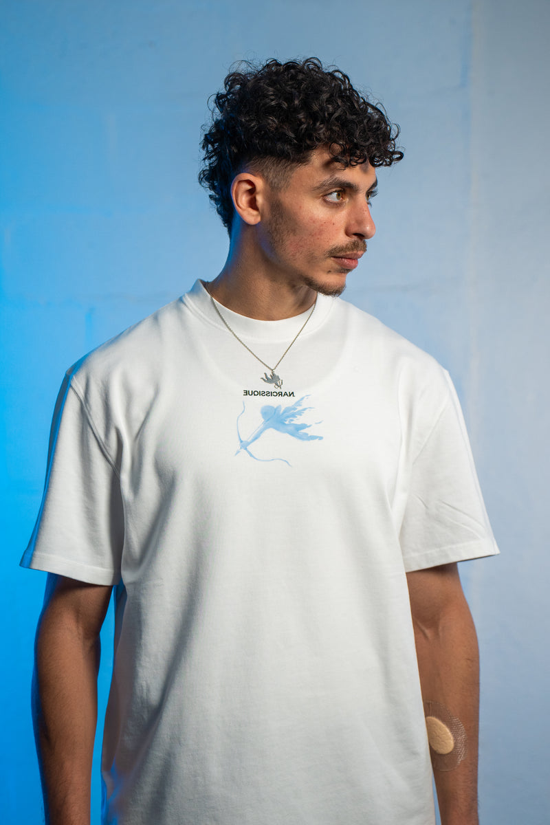 Painted Angel Blue Tee White