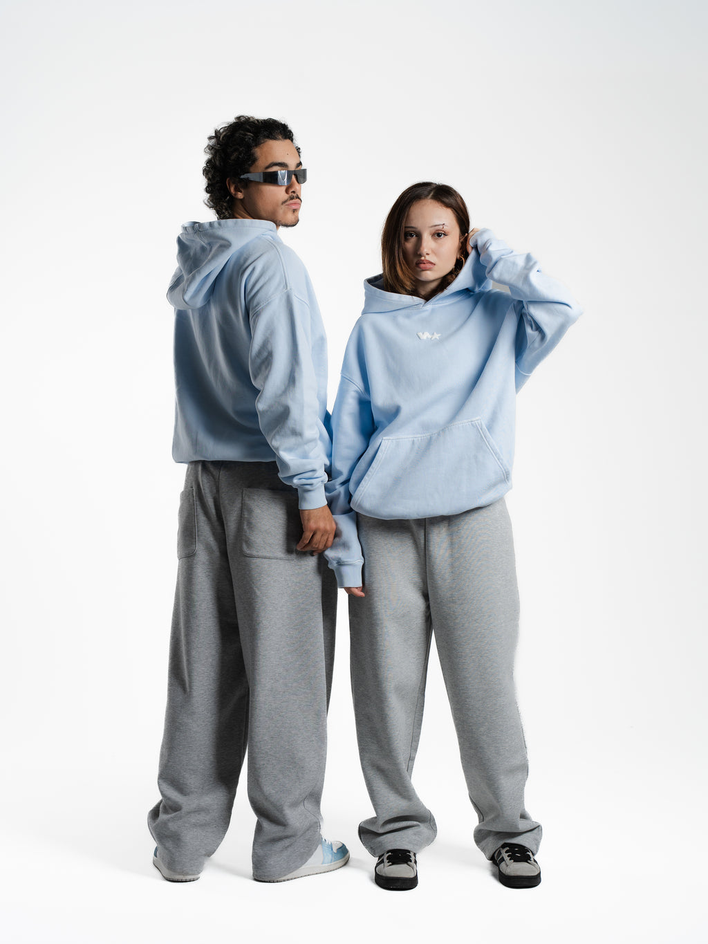 "Shoot your shot" Faded Blue Puff Hoodie