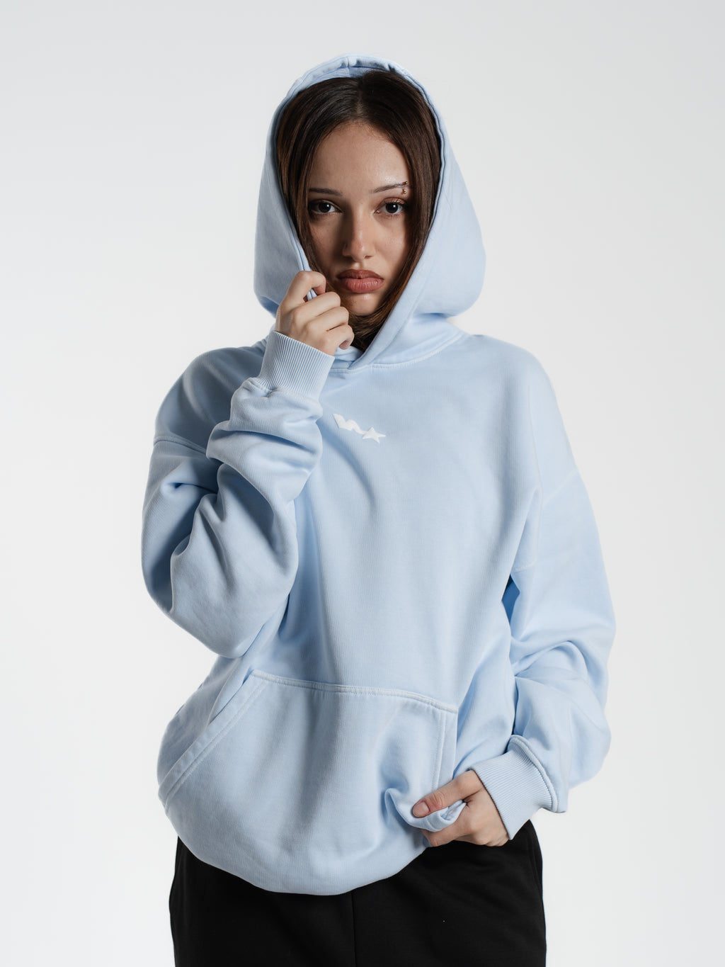 "Shoot your shot" Faded Blue Puff Hoodie