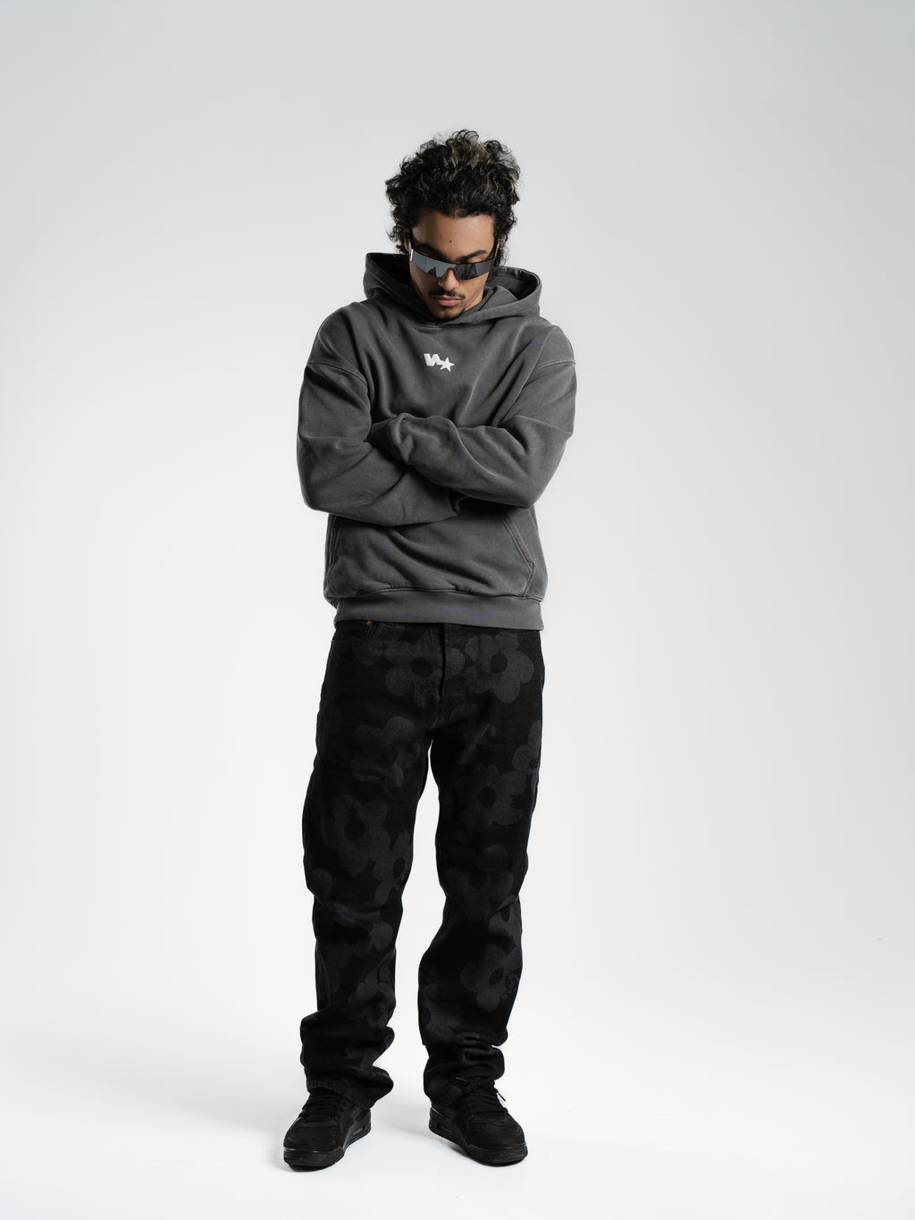 "Shoot your shot" Faded Blue Puff Hoodie