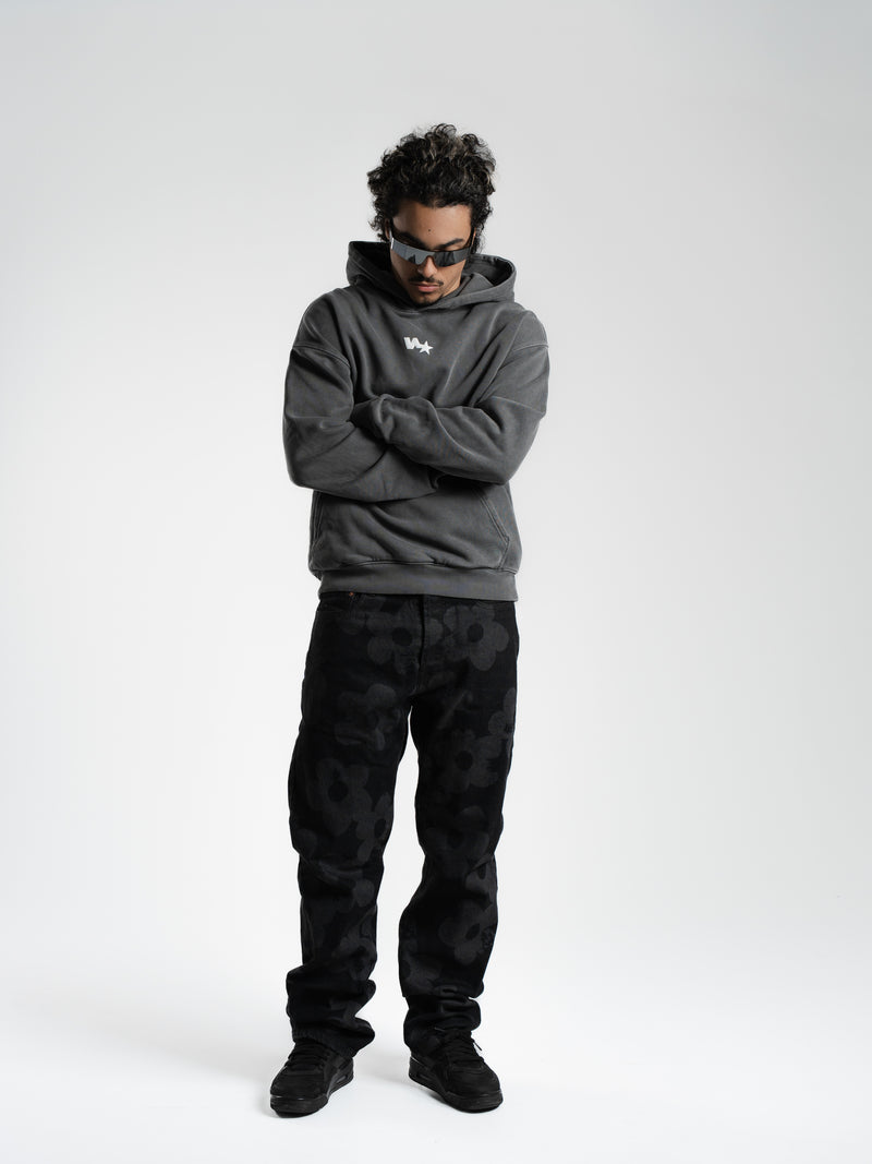 "Shoot your shot" Faded Blue Puff Hoodie