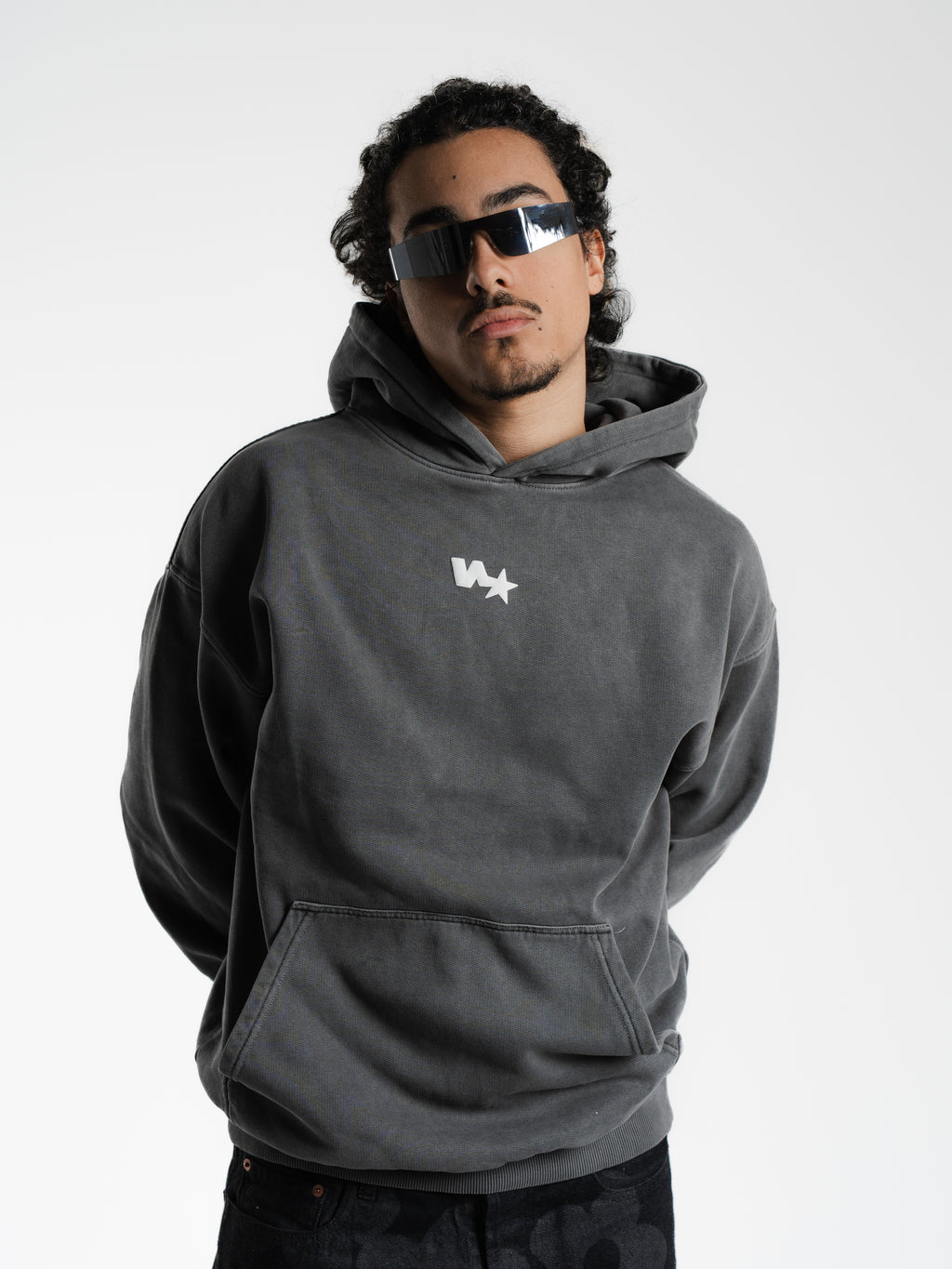 "Shoot your shot" Faded Blue Puff Hoodie