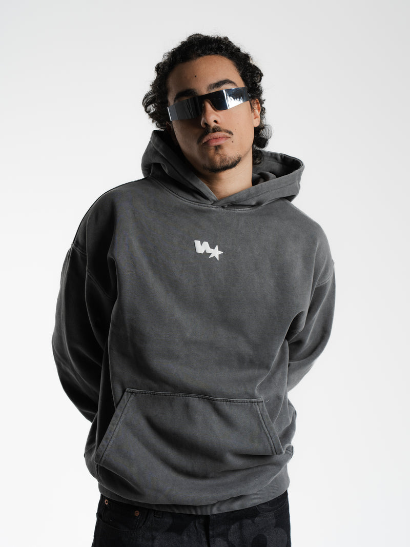 "Shoot your shot" Faded Blue Puff Hoodie