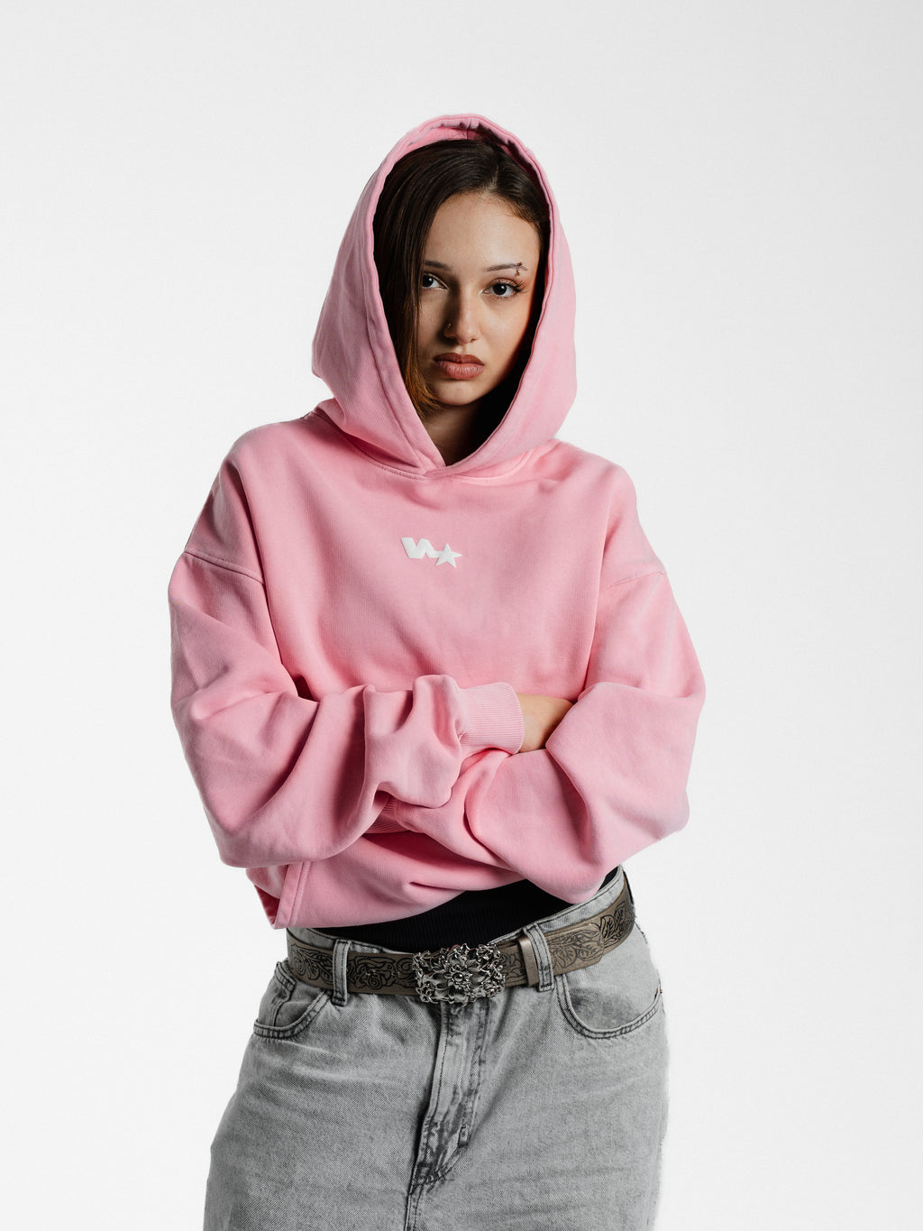 "Shoot your shot" Faded Blue Puff Hoodie