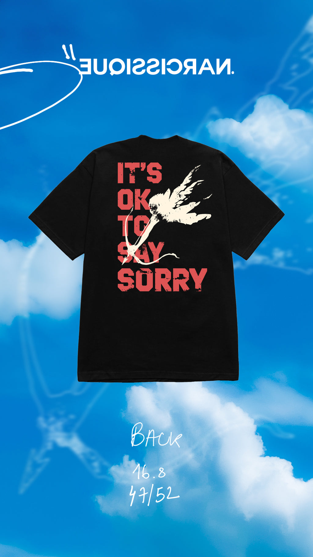 It's Ok To Say Sorry Tee Black 47/52