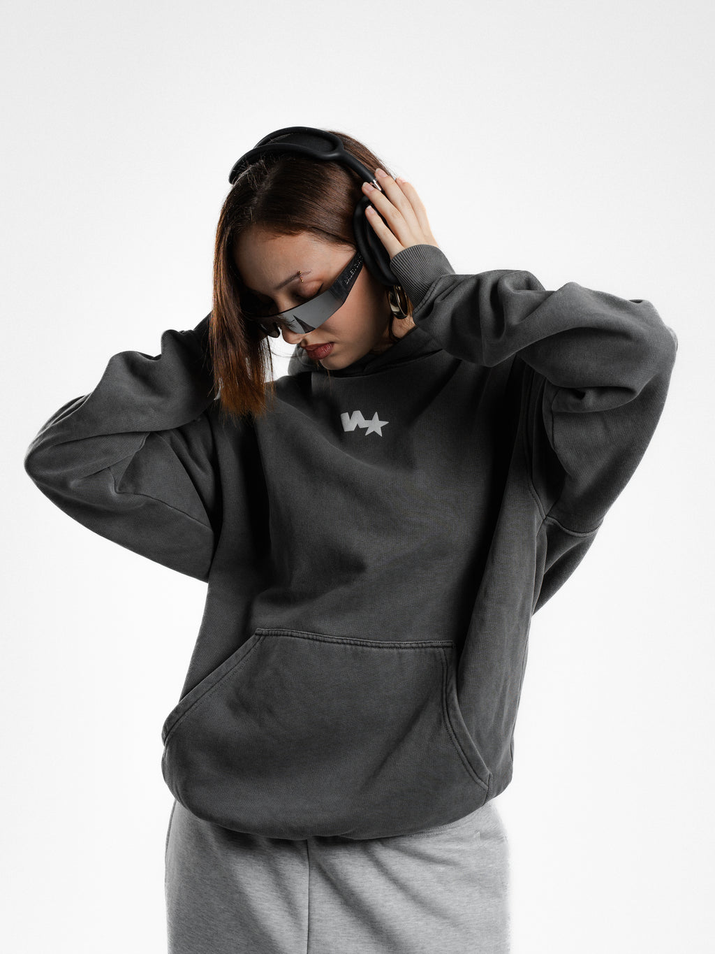 "Shoot your shot" Faded Blue Puff Hoodie