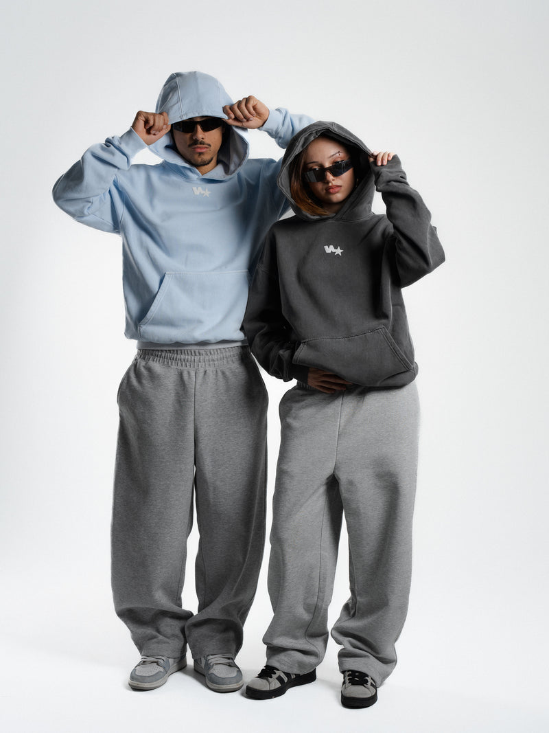 "Shoot your shot" Faded Blue Puff Hoodie