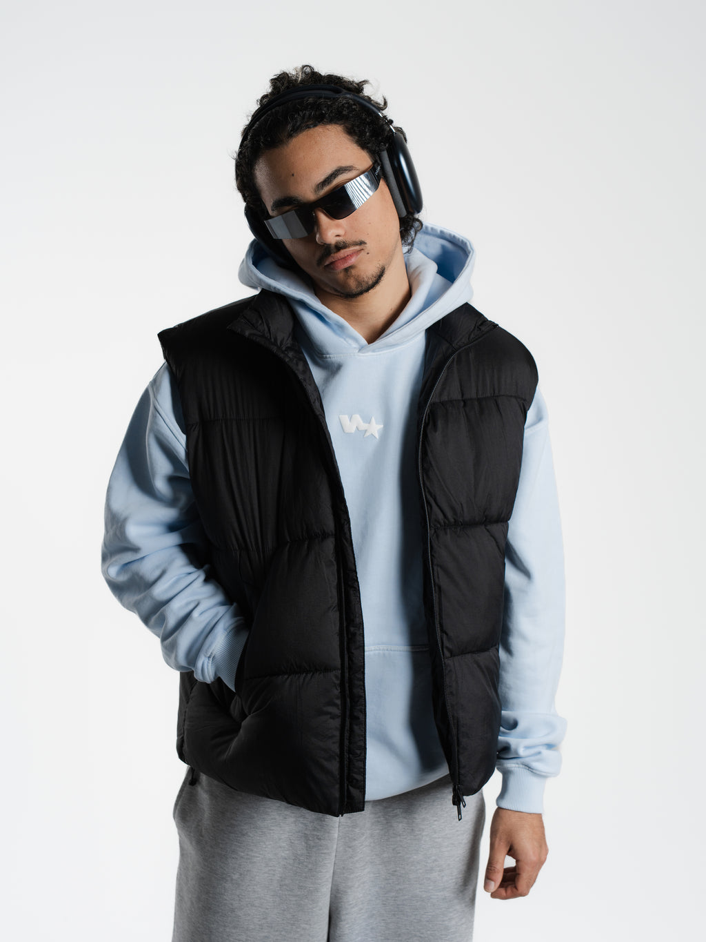 "Shoot your shot" Faded Blue Puff Hoodie