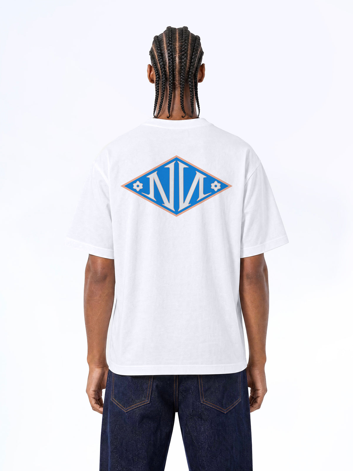 N Monogram BLUE TEE WHITE