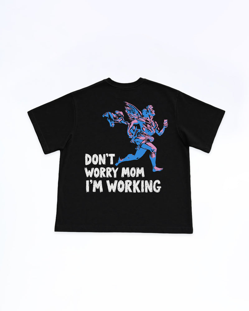 Don't Worry mom CC TEE BLACK