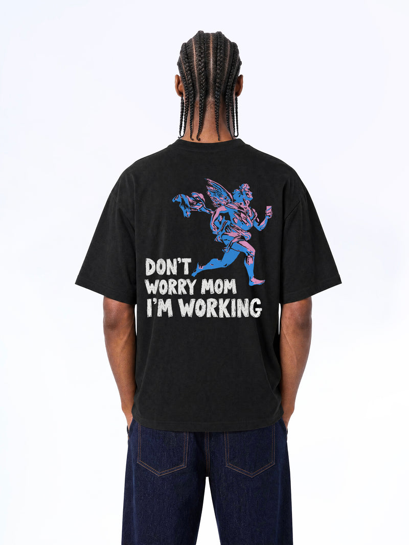 Don't Worry mom CC TEE BLACK
