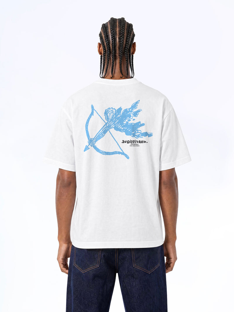 Draw Angel Blue TEE WHITE
