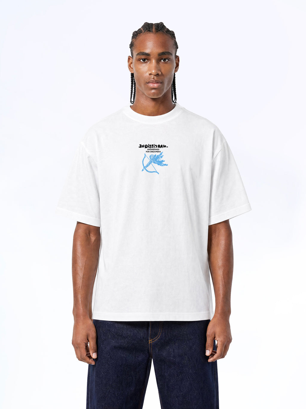 Draw Angel Blue TEE WHITE