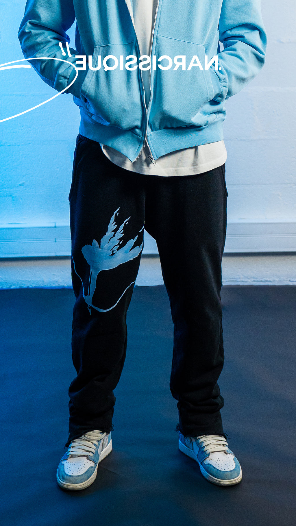 Painted Angel Blue Sweatpant Black