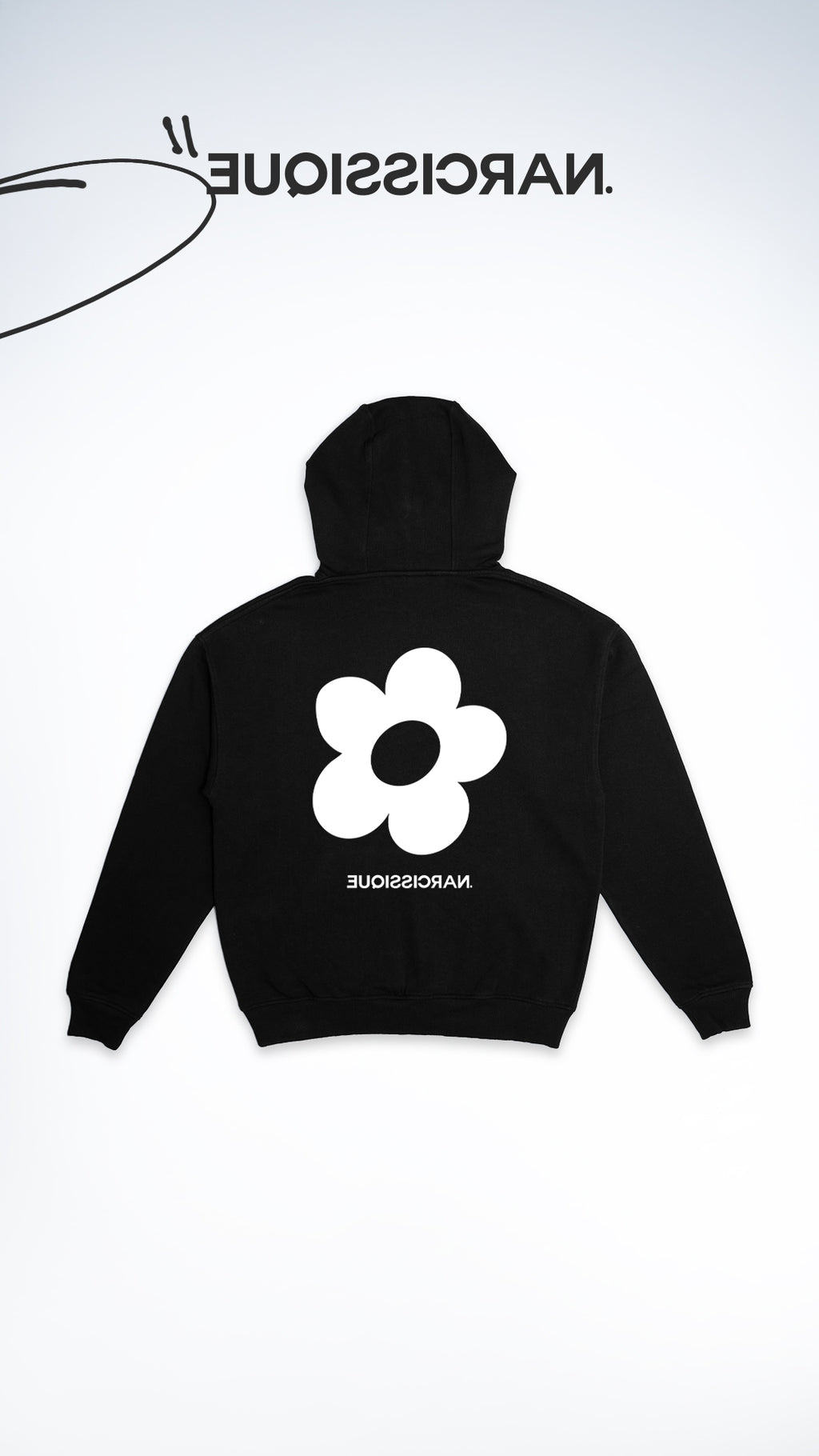 Flower Hoodie Black