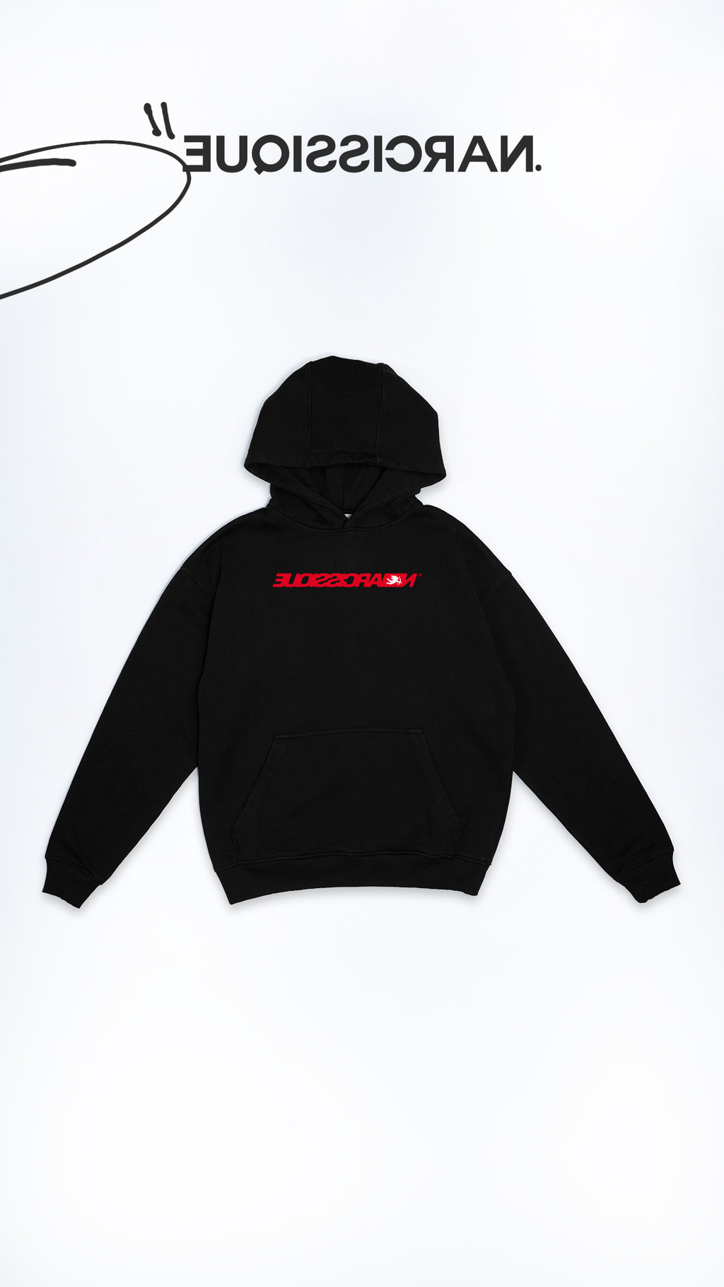 "NRCSQ RED" Black Hoodie