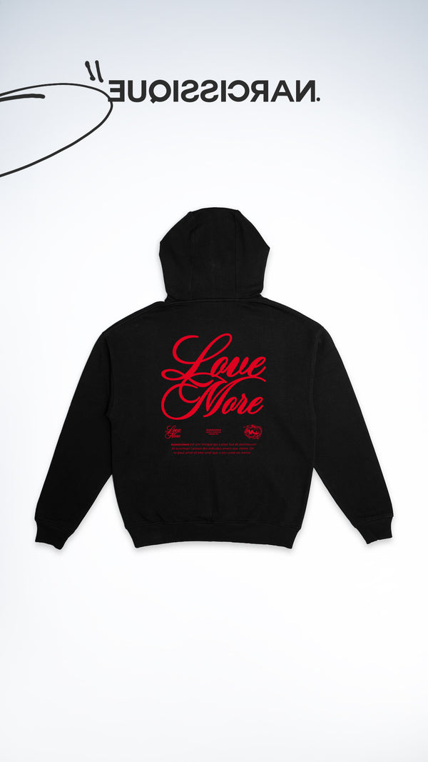 "Love More Red" Black Hoodie
