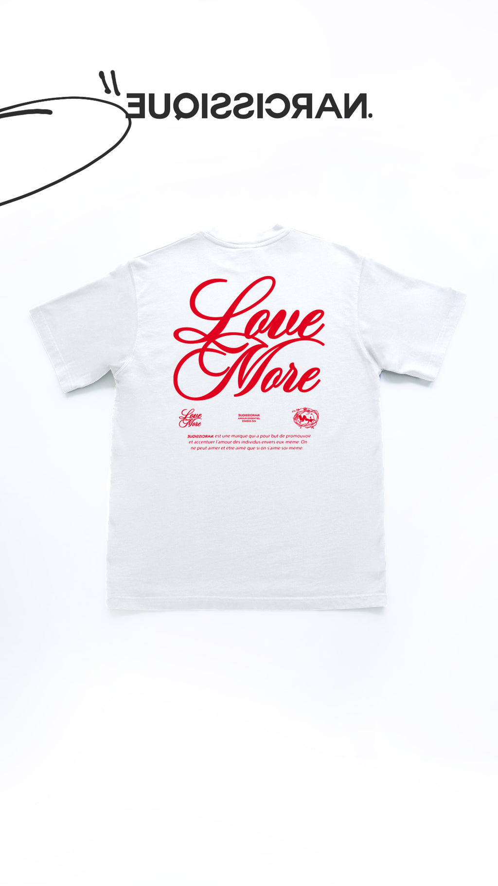"Love More Red" Tee WHITE