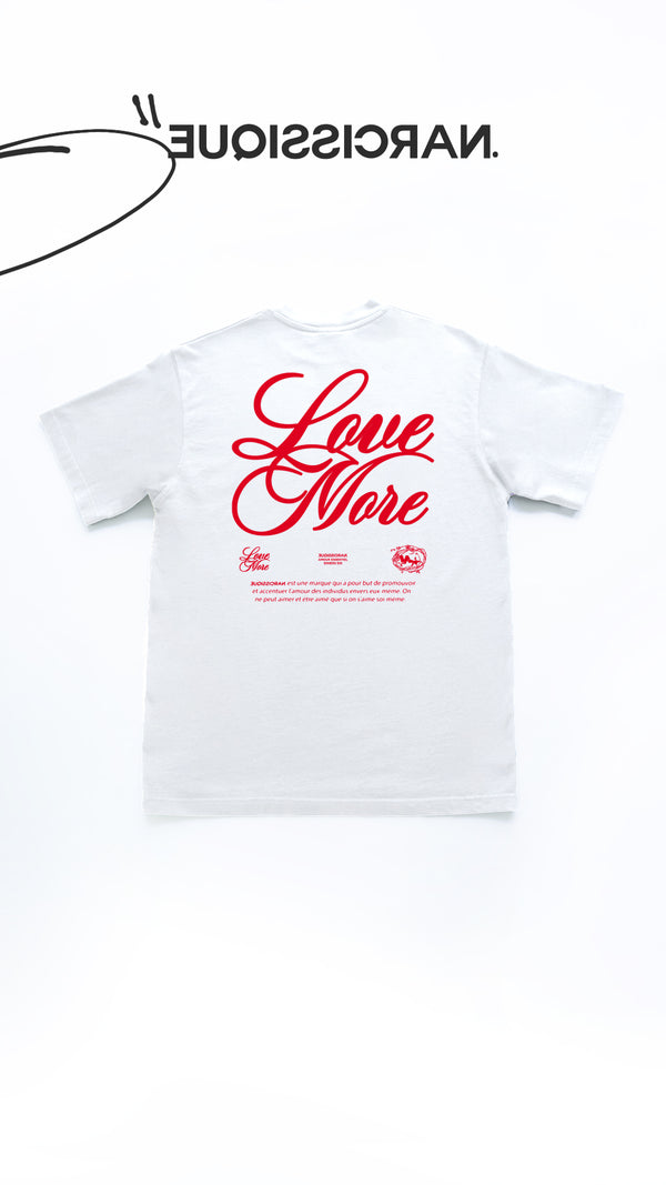 "Love More Red" Tee WHITE