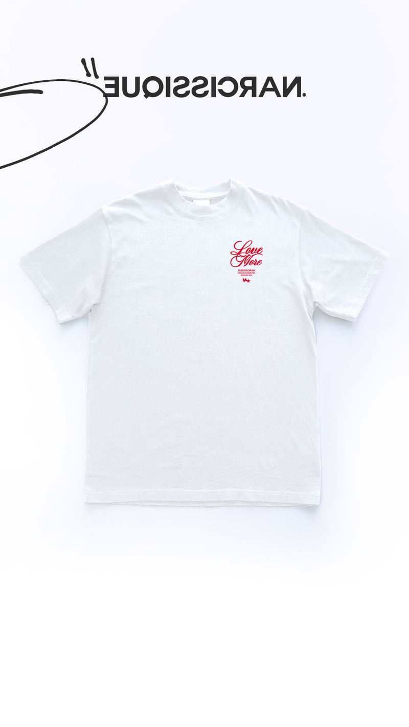 "Love More Red" Tee WHITE