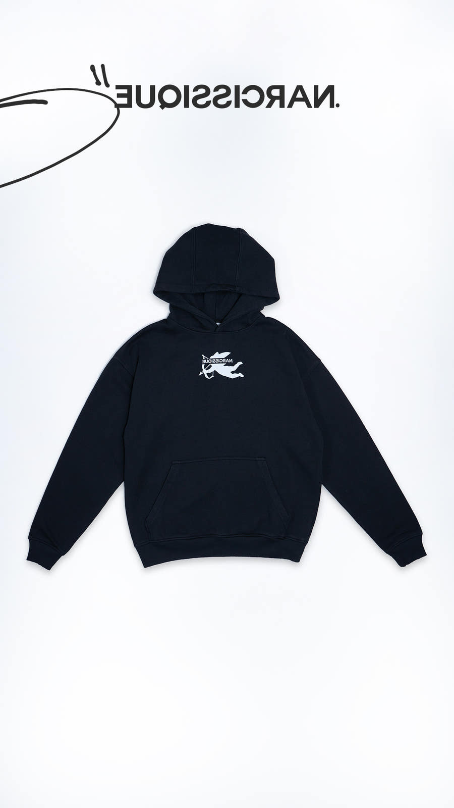 Essential Cut Angel Hoodie Black