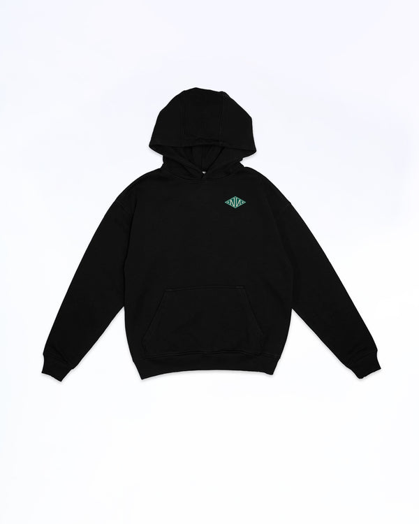 N Monogram Green Hoodie Black