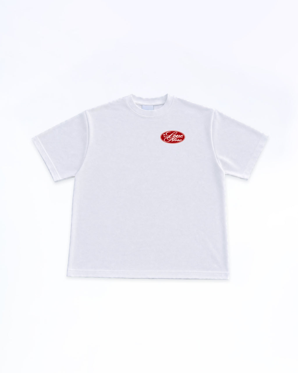 LOVE MORE PATCH RED TEE WHITE