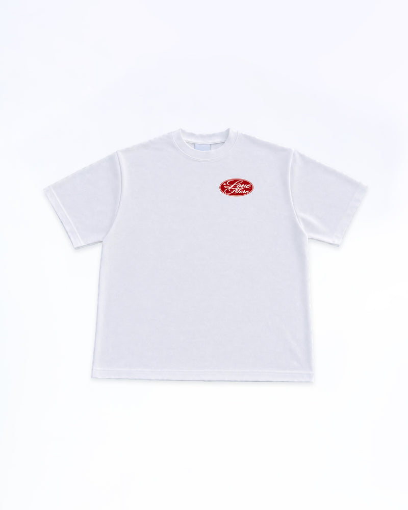 LOVE MORE PATCH RED TEE WHITE
