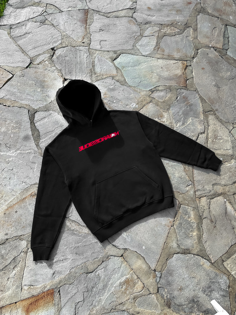 "NRCSQ RED" Black Hoodie