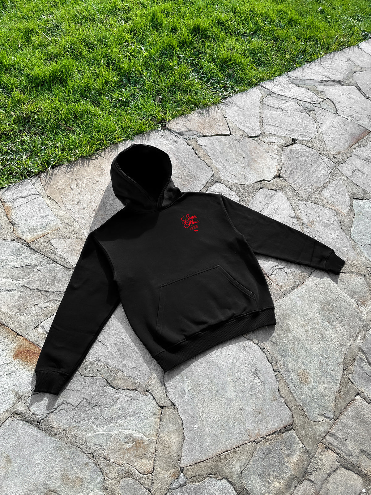 "Love More Red" Black Hoodie
