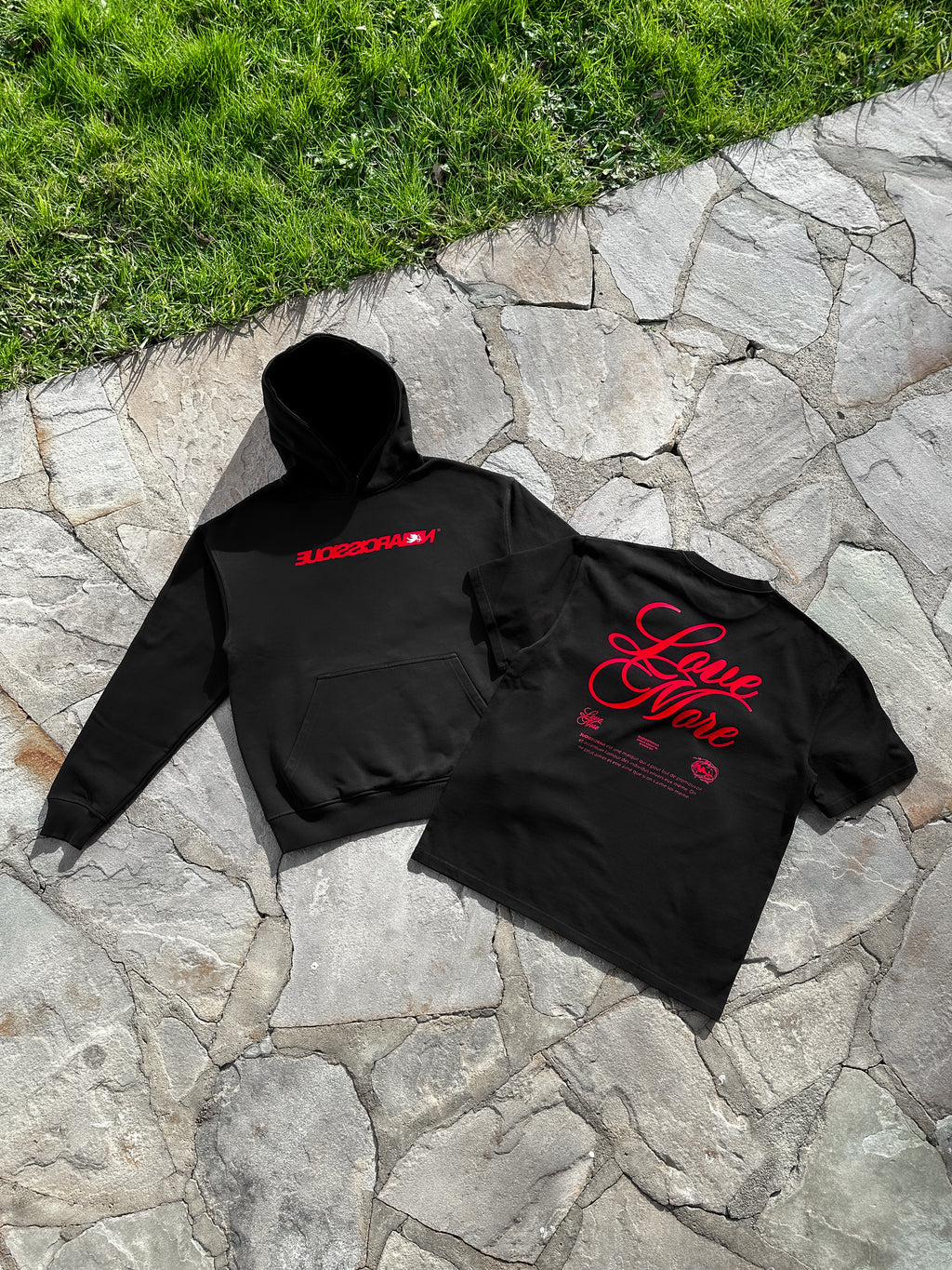 "NRCSQ RED" Black Hoodie