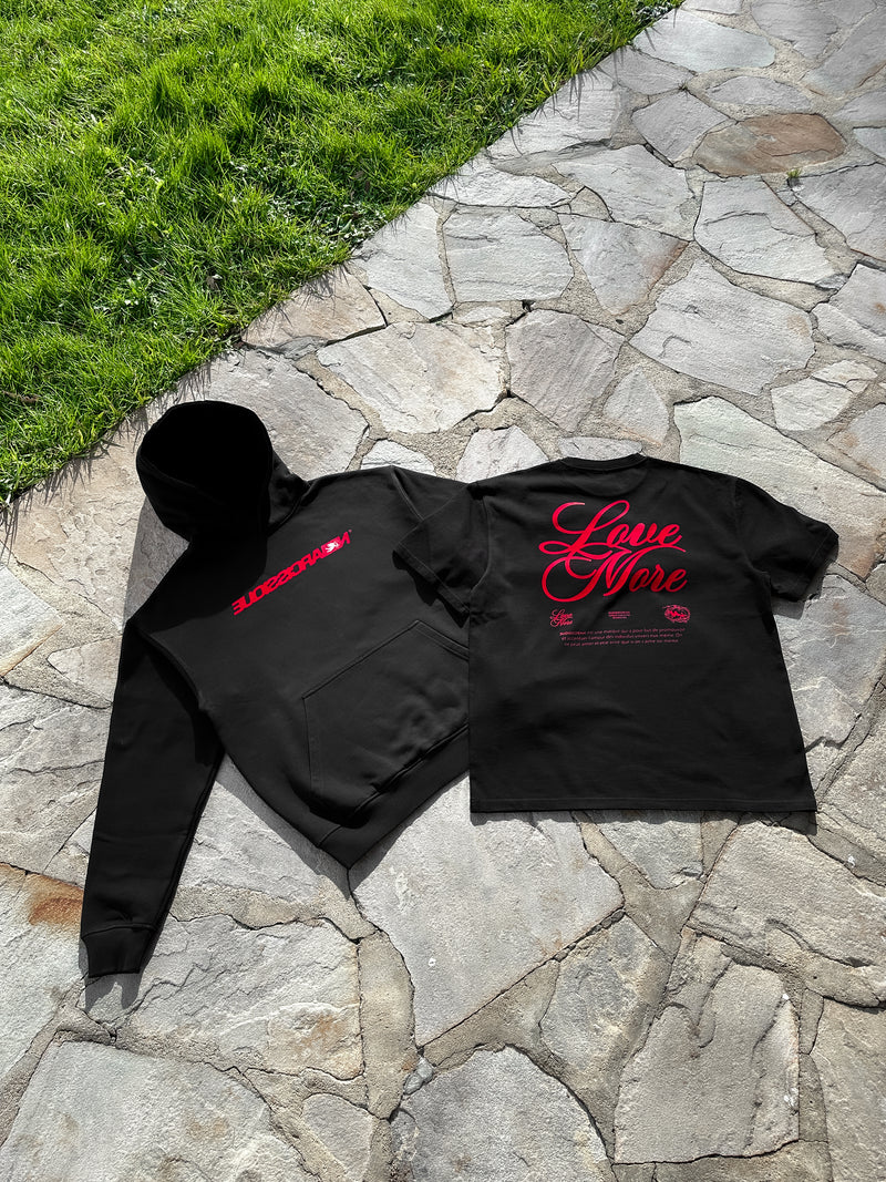 "Love More Red" Tee BLACK