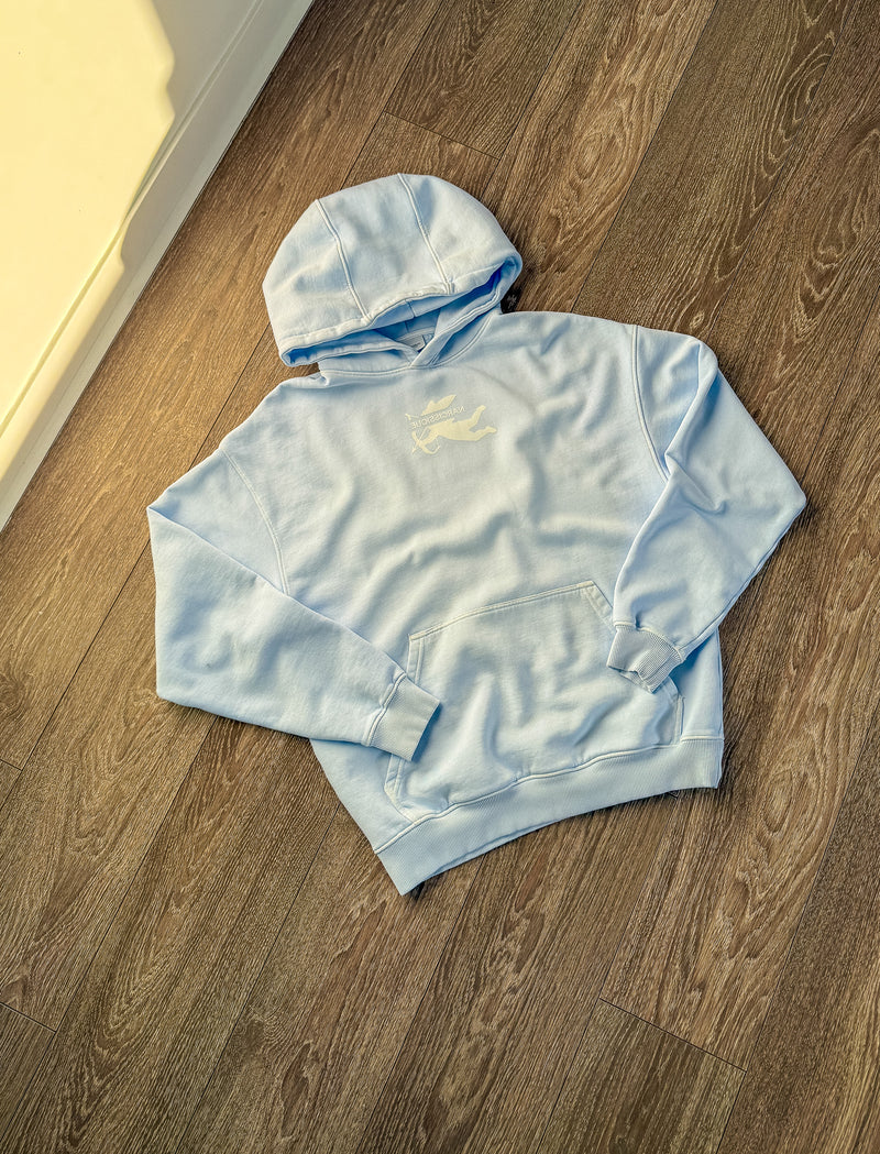 Essential Cut Angel Hoodie Ice Blue