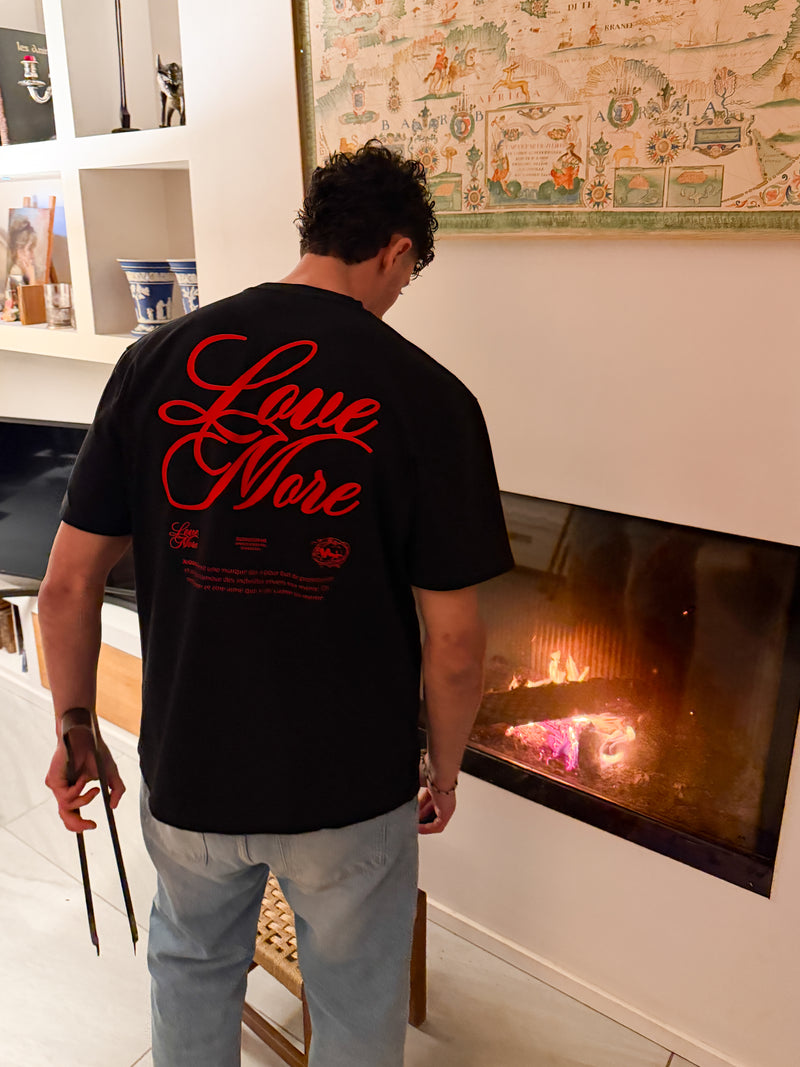 "Love More Red" Tee BLACK