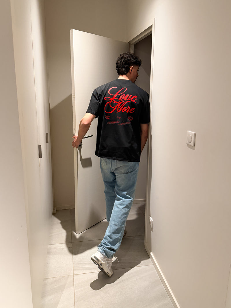 "Love More Red" Tee BLACK