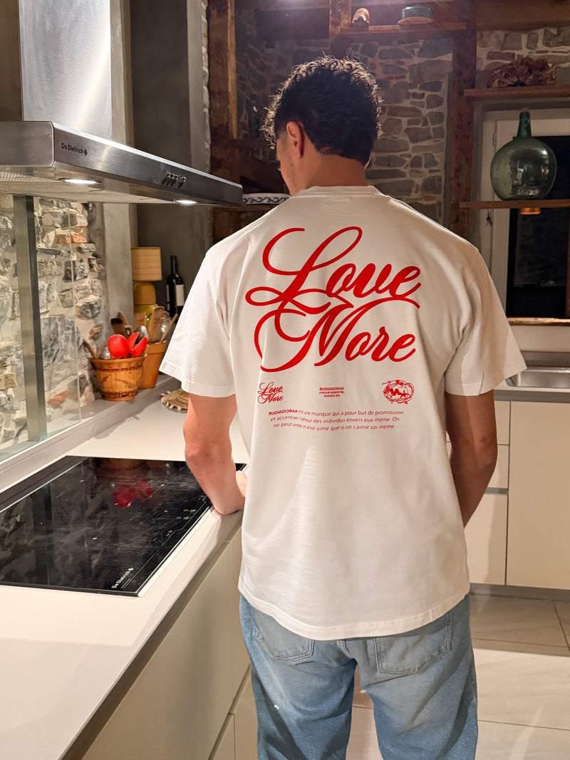 "Love More Red" Tee WHITE