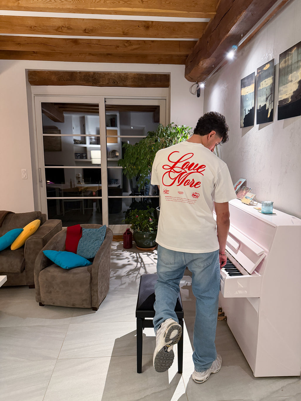 "Love More Red" Tee WHITE