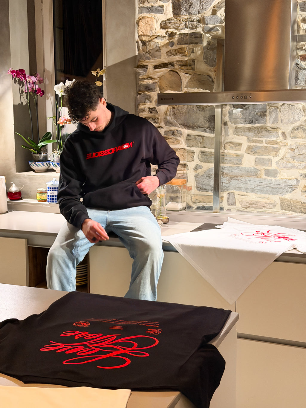 "NRCSQ RED" Black Hoodie