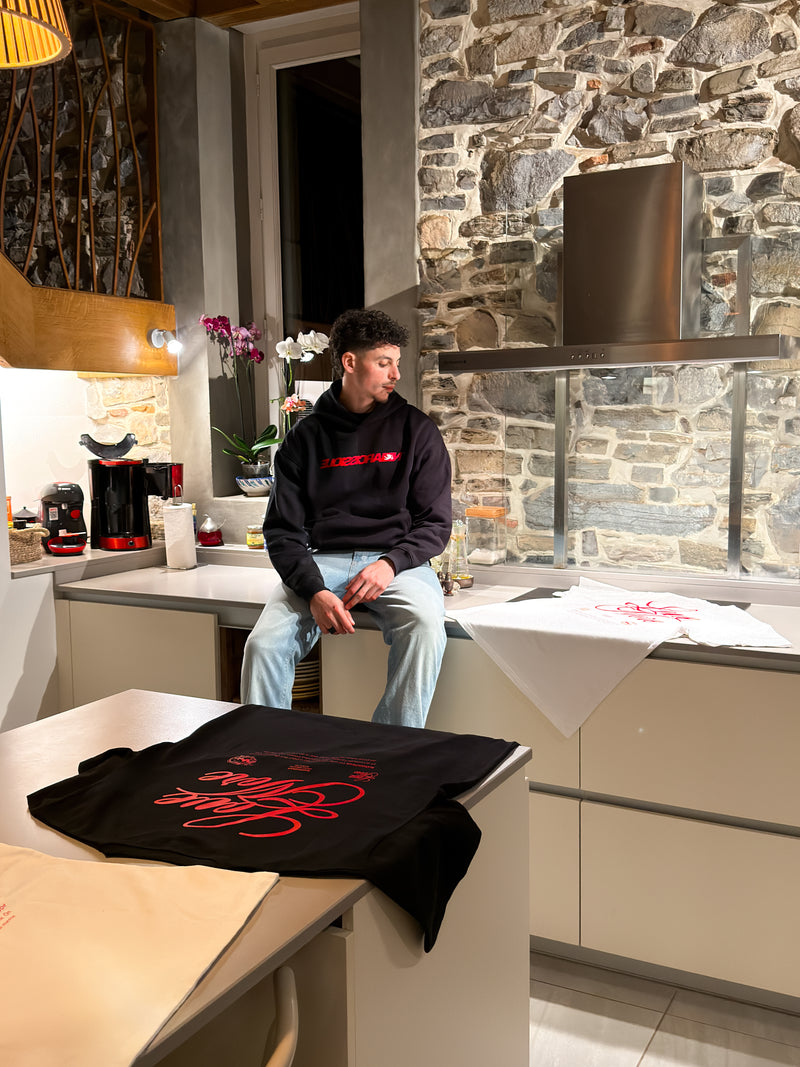 "NRCSQ RED" Black Hoodie