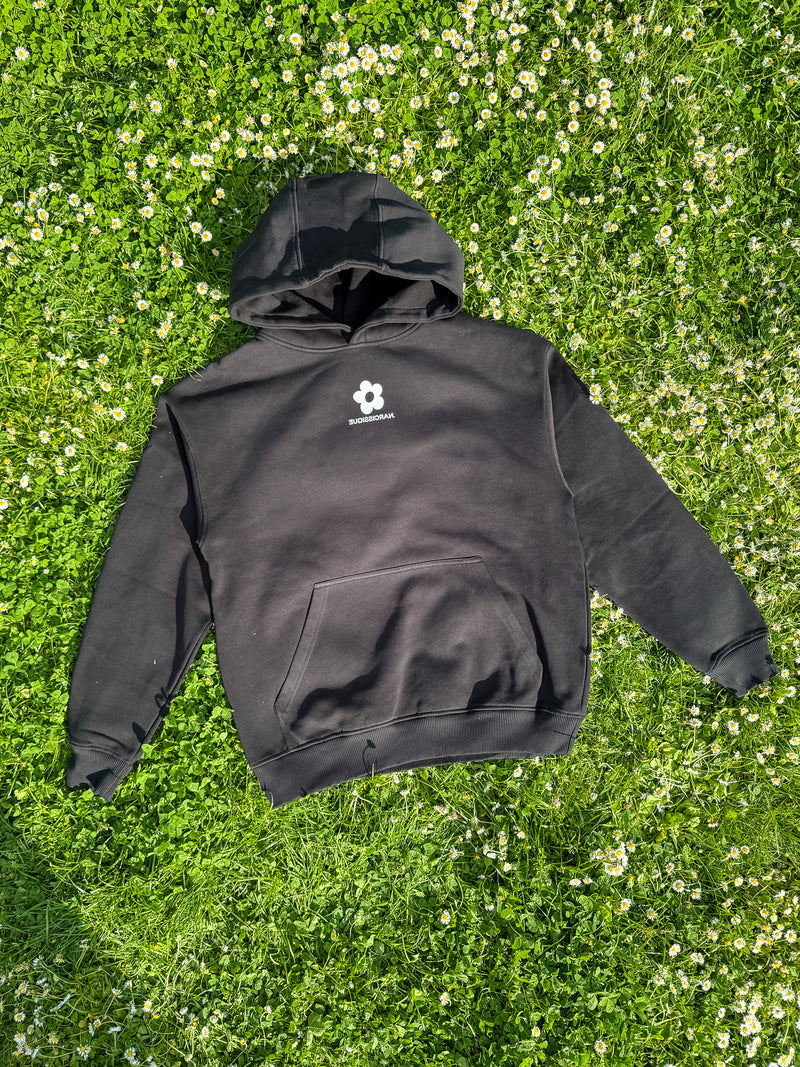 Flower Hoodie Black