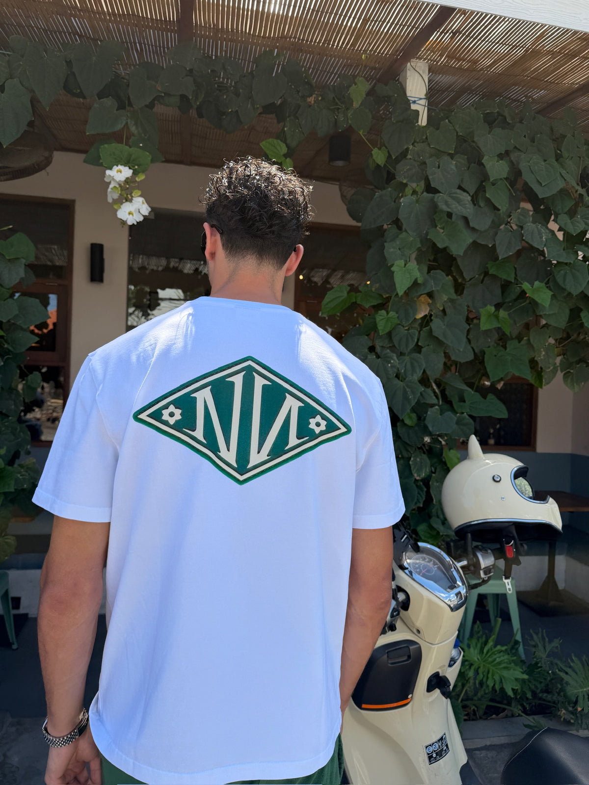 N Monogram Green TEE WHITE