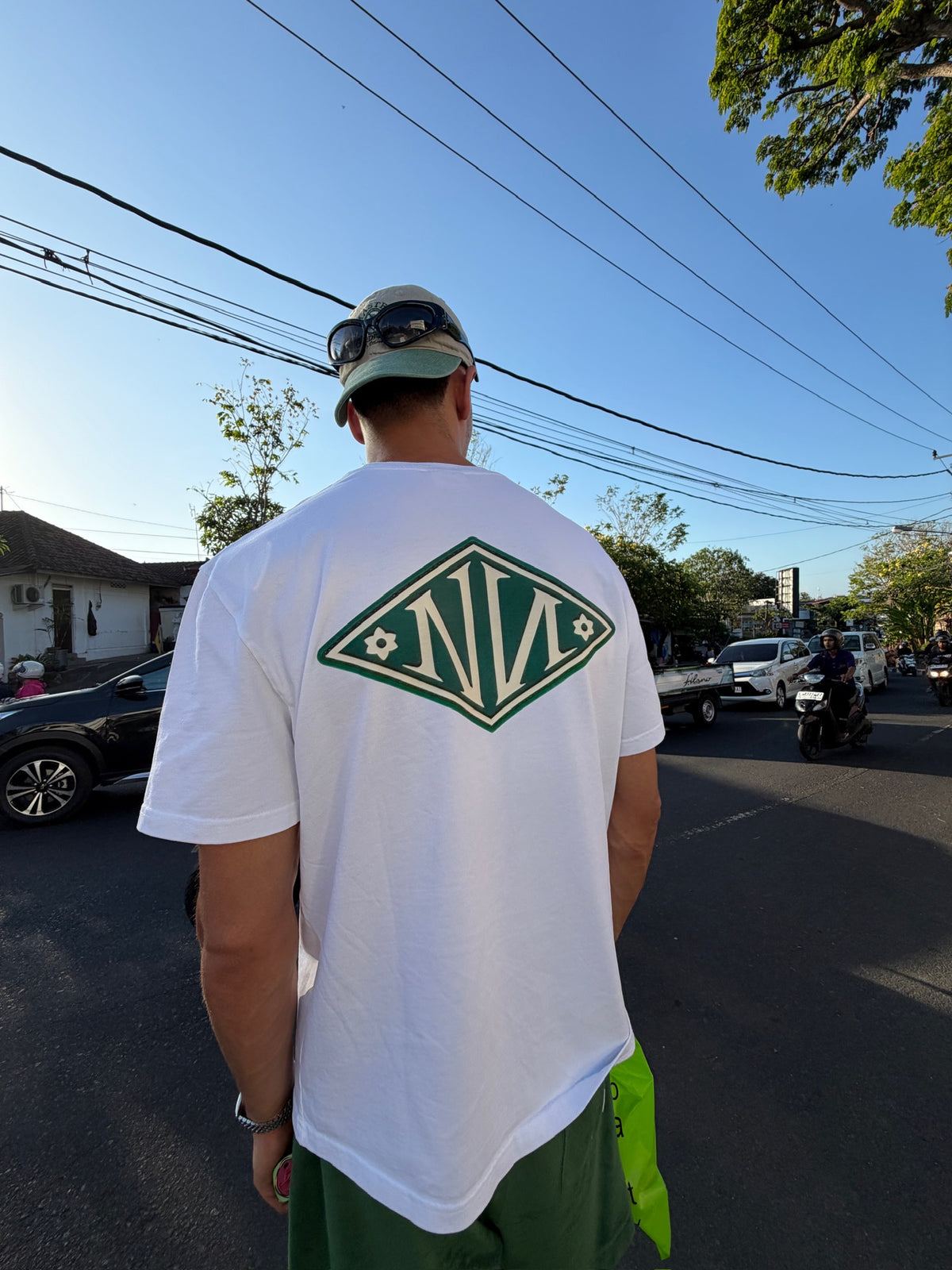 N Monogram Green TEE WHITE